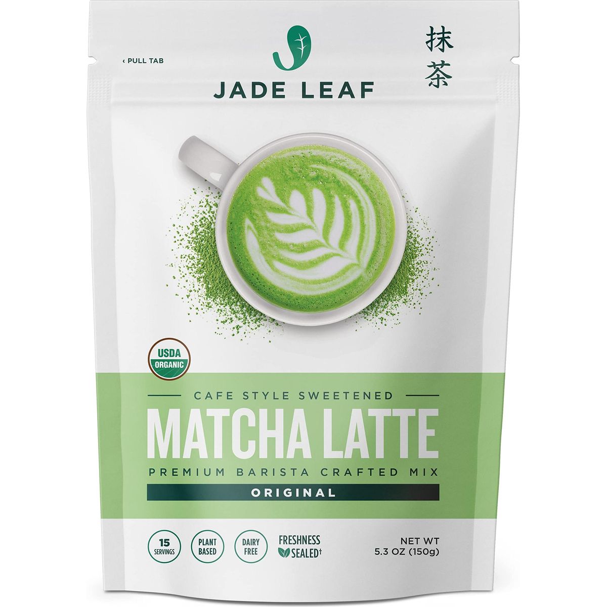 Jade Leaf Organic Matcha Latte Mix - Cafe Style Sweetened Blend - Sweet Matcha Green Tea Powder (5.3 Ounce)