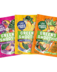 Switchback Greens Smoothie Powder Gluten Free Mix for Water Juice or Milk Made with Real Fruit and Veggies Green Drink for Energy Boost Vegan Plant Based 45g Fiber 3 Packets  Sampler Pack