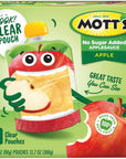 Motts No Sugar Added Applesauce 32 oz clear pouches 4 count