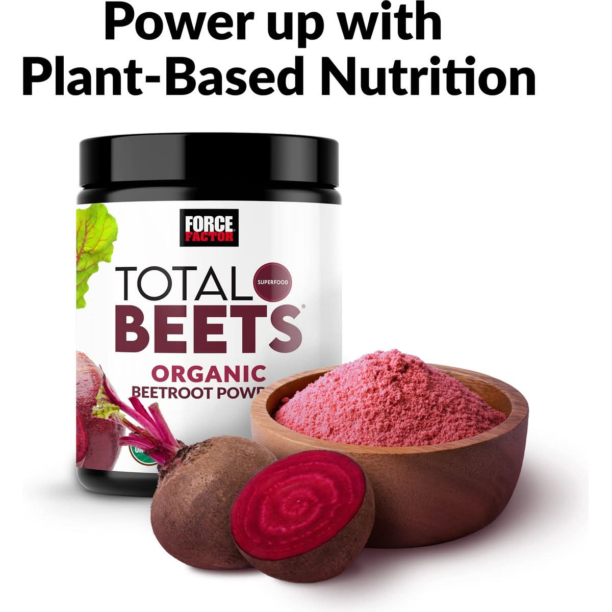 Force Factor Total Beets Organic Beetroot Powder Superfood to Boost Daily Nutrition USDA Organic Vegan GlutenFree and NonGMO Beet Supplement Unflavored 90 Servings