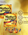 Werthers Sugar Free Hard Candy Variety Pack of 6  3 Bags Each Flavor  Original Hard Candy and Caramel Coffee  Individually Wrapped Sugar Free Candy  Bundle with Ballard Products Pocket Bag