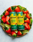 Virtue Yerba Mate Strawberry  Lime  Natural Energy Drink  Sugar Free Zero Calories 84 oz Pack of 12