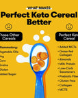 Keto Cereal | Low Net Carb, Zero Sugar, Grain Free, Keto Protein Cereal | Keto Snacks & Protein Snacks | Keto Friendly Foods | Great Keto Breakfast - (Cinnamon)