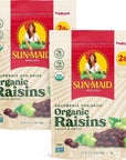 Sun-Maid Organic California Sun-Dried Raisins - (2 Pack) 32 oz Resealable Bag - Organic Dried Fruit Snack for Lunches, Snacks, and Natural Sweeteners