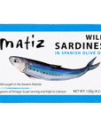 Matiz Sardines in Olive Oil 42 Ounce Can Pack of 5 Spanish Gourmet Wild Caught Natural Fish for Tapas Snacks or Meals Protein Rich Sealed Freshness