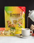 Prince of Peace Instant Ginger Honey Crystals Assorted Lemon Turmeric Matcha 30 Sachets  pack of 2  Instant Hot or Cold Beverage that Soothes Throat  Easy to Brew  Drink Like a Tea  Gluten Free  Real Ginger