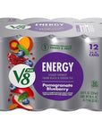 V8 +ENERGY Pomegranate Blueberry Energy Drink - 8 FL OZ Can (Pack of 12)