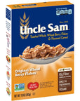 Uncle Sam Original Wheat Berry Flakes Cereal, High Fiber, Whole Grain, Non-GMO Project Verified, Kosher, Heart Healthy, Vegan, 10 Oz Box (Pack of 12)