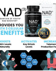 HPN Supplements NAD3 NAD+ Booster | Value Size 2 Month Supply | Clinically Proven & Independently Tested - Metabolic Repair | 311 mg per Serving - 120 Capsules