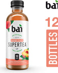 Bai Iced Tea Narino Peach Antioxidant Infused Supertea Crafted with Real Tea Black Tea White Tea 18 Fluid Ounce Bottles 12 count