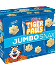 Kellogg's Jumbo Snax Tiger Paws Cereal Snacks, Lunch Snacks, Original, 5.4oz Box (12 Bags)