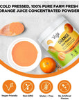 Vegs Orange Fruit Juice Powder  Freeze Dried  Cold Pressed Orange Fruit Juice Concentrate Flavoring Powder for Drinks Smoothies Baking Desserts Antioxidants Rich Sugar Free No Preservatives  14 oz