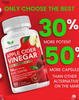 Pure 1950mg Apple Cider Vinegar Supplement | 180 Capsules | No Sour Taste | Pills for Healthy Metabolism, Bloating & Energy | Detox & Digestion Support| Non-GMO, Gluten Free | 100% Natural & Raw