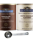 Ghirardelli  Sweet Ground Chocolate  Cocoa Gourmet Powder 3 lbs  Sweet Ground White Chocolate Gourmet Flavored Powder 312 lb with Ghirardelli Stamped Barista Spoon