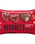 HERSHEYS Milk Chocolate Filled with Strawberry Flavored Crème Hearts Candy Valentines Day Candy 10 Oz Bag