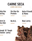 Peoples Choice Beef Jerky  Carne Seca  Limón Con Chile  Healthy Sugar Free Zero Carb Gluten Free Keto Friendly High Protein Meat Snack  Dry Texture  1 Pound 16 oz  1 Bag