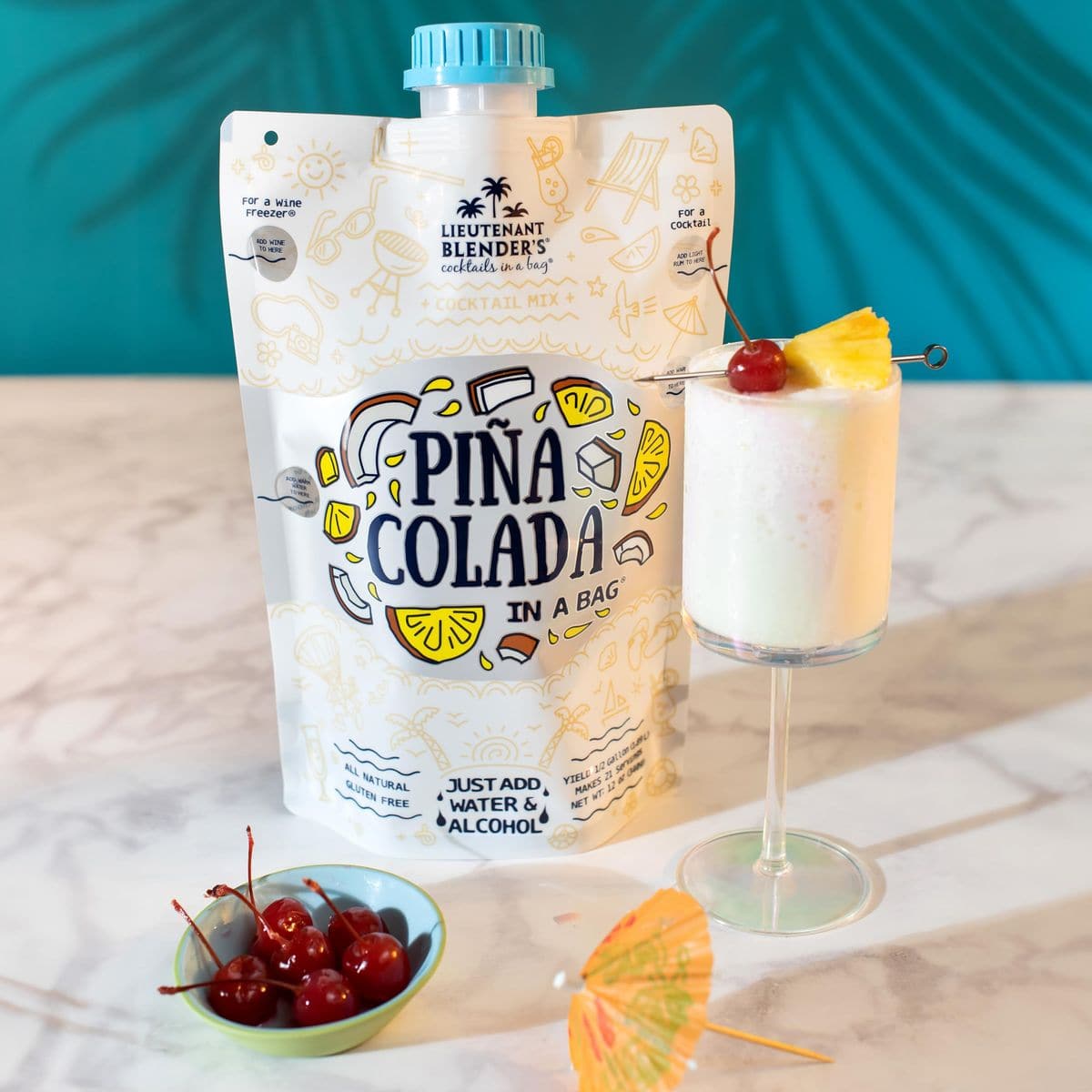 Lt Blenders Pina Colada in a Bag  Pina Colada Drink Mix  Each Bag Makes 12 Gallon of Slushie Pina Colada Mix  Cocktail Mix  Make a Cocktail Wine Slushie or Mocktail  Pack of 4