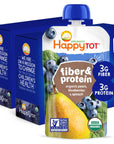 Happy Tot Organics Stage 4 Fiber & Protein, Pears, Blueberries & Spinach, 4 Ounce (Pack of 16)