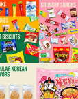 Journey of Asia Korean Snack Box 48 Count  Individually Wrapped Packs of Coffee Snacks Cookies Ramen and Drink Food Box for Kids Children College Students Adult Senior Friends Family