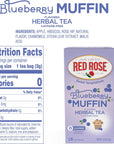 Red Rose Sweet Temptations Dessert Tea Blueberry Muffin Zero Carbs Zero Sugar Bursting with Flavor CaffeineFree Delicious Beverage Herbal Tea 18 Count Pack of 6 Fruit Naturally Flavored Herbal Tea