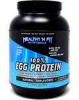 Healthy 'N Fit - 100% Egg Protein (unflavored & unsweetened) Natural, 2Lbs, Instant Dried Egg Whites: Great for Baking and Mixing.