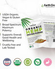 Organic Hemp Protein Powder, Lab Tested 100% Gluten Free, Plant Based & Vegan Raw Protein Powder - Perfect for Keto Diets, Meal Replacement Shakes, Sport Pre-workout and Post Workout - 8 oz - 1 Pack