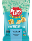 Enjoy Life Sea Salt Lentil Chips, Dairy Free, Soy Free, Nut Free, Non GMO, Vegan, Gluten Free, 0.8 oz bags (Pack of 12), Tasty, High Protein, Allergy Friendly, School Safe, On-The-Go Snack