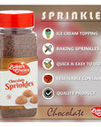 Bakers Choice Chocolate Sprinkles for Ice Cream Toppings - Chocolate Jimmies Sprinkles for Baking - Dairy Free, Kosher 10 oz.