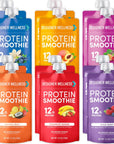 Designer Wellness Protein Smoothie Real Fruit 12g Protein Low Carb Zero Added Sugar GlutenFree NonGMO No Artificial Colors or Flavors Mix Variety 12 Count