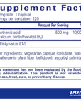 Pure Encapsulations Pantothenic Acid | Hypoallergenic Supplement Supports Cellular Energy Production, Adrenal and Cardiovascular Health | 120 Capsules