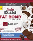 SlimFast Keto Fat Bomb Snack Cup, Coconut Cream Dark Chocolate, Keto Snacks for Weight Loss, Low Carb with 0g Added Sugar, 14 Count Box (Packaging May Vary)