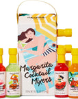 Thoughtfully Cocktails Margarita Mixer Gift Set 23 Ounces Each Flavors Include Blood Orange Strawberry Mango Watermelon and Lime Includes Rimming Salt Pack of 5 Contains NO Alcohol