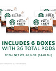 Starbucks Cold Brew Coffee Caramel Dolce Flavored SingleServe Concentrate Pods 6 boxes 36 capsules total