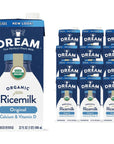 Rice Dream Organic Rice Milk Drink Enriched Original Calcium  Vitamin D Vegan Dairy Alternative Lactose Free Shelf Stable 32oz Pack of 12