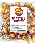 Smarties Lollipops  2 Pound Bag of Original Flavors Individually Wrapped Bulk Smarties Lollies Vegan Friendly and Gluten Free Candy Approx 100 Count