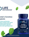 Life Extension Acetyl-L-Carnitine Arginate - Advanced Amino Acid Carnitine Supplement for Memory, Cognition, Cell Energy & Brain Health Support - Gluten-Free, Non-GMO - 90 Capsules