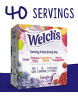 Welchs Singles To Go Variety Pack Watertok Powdered Drink Mix Includes 4 Flavors Grape Passion fruit Strawberry Peach Cherry Pomegranate 1 Box 40 Servings