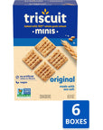 Triscuit Minis Original Whole Grain Wheat Crackers Vegan Crackers 6  8 oz Boxes