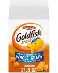 Goldfish Cheddar Cheese Crackers, Baked with Whole Grain, 27.3 oz Carton