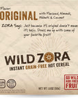 Wild Zora Instant Grain-Free Hot Cereal - Tasty Paleo Friendly Cereals, Instant Hot Meal, Breakfast to Go, Oatmeal Substitute, No Added Sugar, Grain, Dairy, or Soy, Gluten Free, Original Flavor, 5-pack