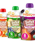 Happy Tot Organics Super Bellies Variety Pack, 4 Ounce(Pack of 16)