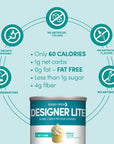 Designer Wellness, Designer Lite, Low Calorie Natural Protein, Prebiotic Fiber, Key Vitamins & Minerals, Vanilla Cupcake, 9.03 Ounces