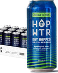 HOP WTR Sparkling Hop Water Sugar Free Low Carb Non Alcoholic Drinks NA Beer Adaptogen Drink No Calories 16 Fl Oz Pack of 12 Double Hopped