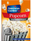 American Garden Microwave Sea Salt & Pepper Popcorn, Gluten-Free, 273g (3 Bags of 91g)