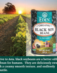 Eden Organic Black Soybeans 15 oz Can 6Pack Complete Protein No Salt Added NonGMO Gluten Free US Grown Heat and Serve Macrobiotic Soy Beans