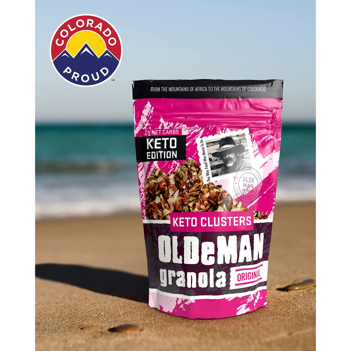 Olde Man Granola Gluten Free Keto Granola  NonGMO Healthy Keto Granola Cereal  Low Carb Granola Keto Friendly  Ketogenic Granola Handmade in Colorado Original 8oz Pack