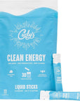 Curly's Clean Energy Caffeine & Electrolyte Sticks - 30 Flavorless Liquid Stick Packs