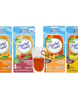 Crystal Light Tea Variety Pack Peach Iced Tea Lemon Iced Tea Raspberry Green Tea and Peach Mango Green Tea 1 Box Each 4 Pack Powdered Drink Mix 40 Total Packets Bundle with Drink Pouch and Straw