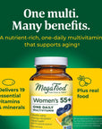 MegaFood Women's 55+ One Daily Multivitamin for Women with Vitamin A, Vitamin C & Vitamin E for optimal aging support - Plus Real Food - Bone & Immune Support Supplement - Vegetarian - 120 Tabs