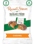 Russell Stover Sugar Free Caramels with Stevia 3 Ounce Bag Pack of 12